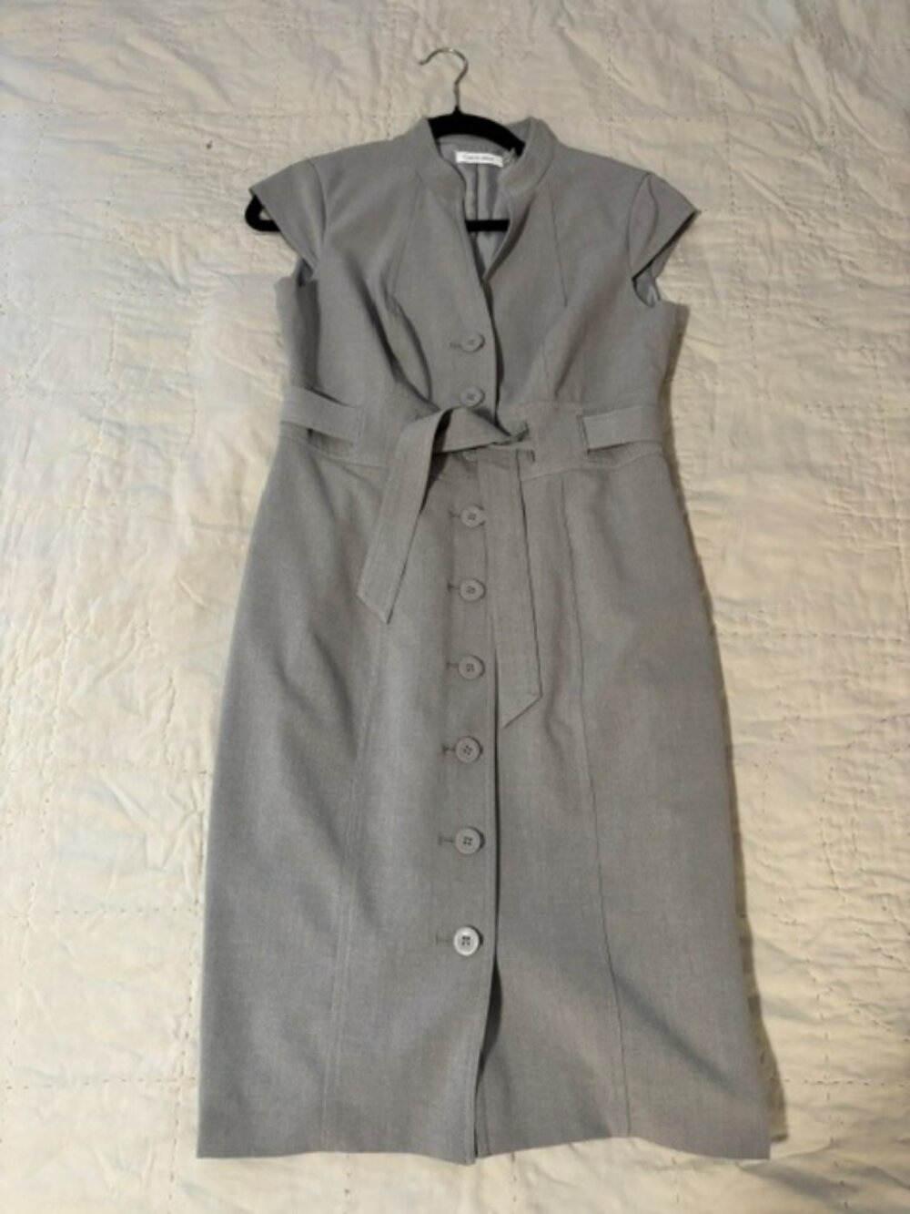 Calvin Klein 8P grey button front dress